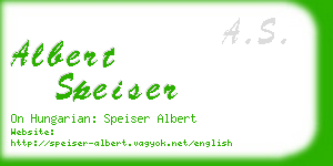 albert speiser business card